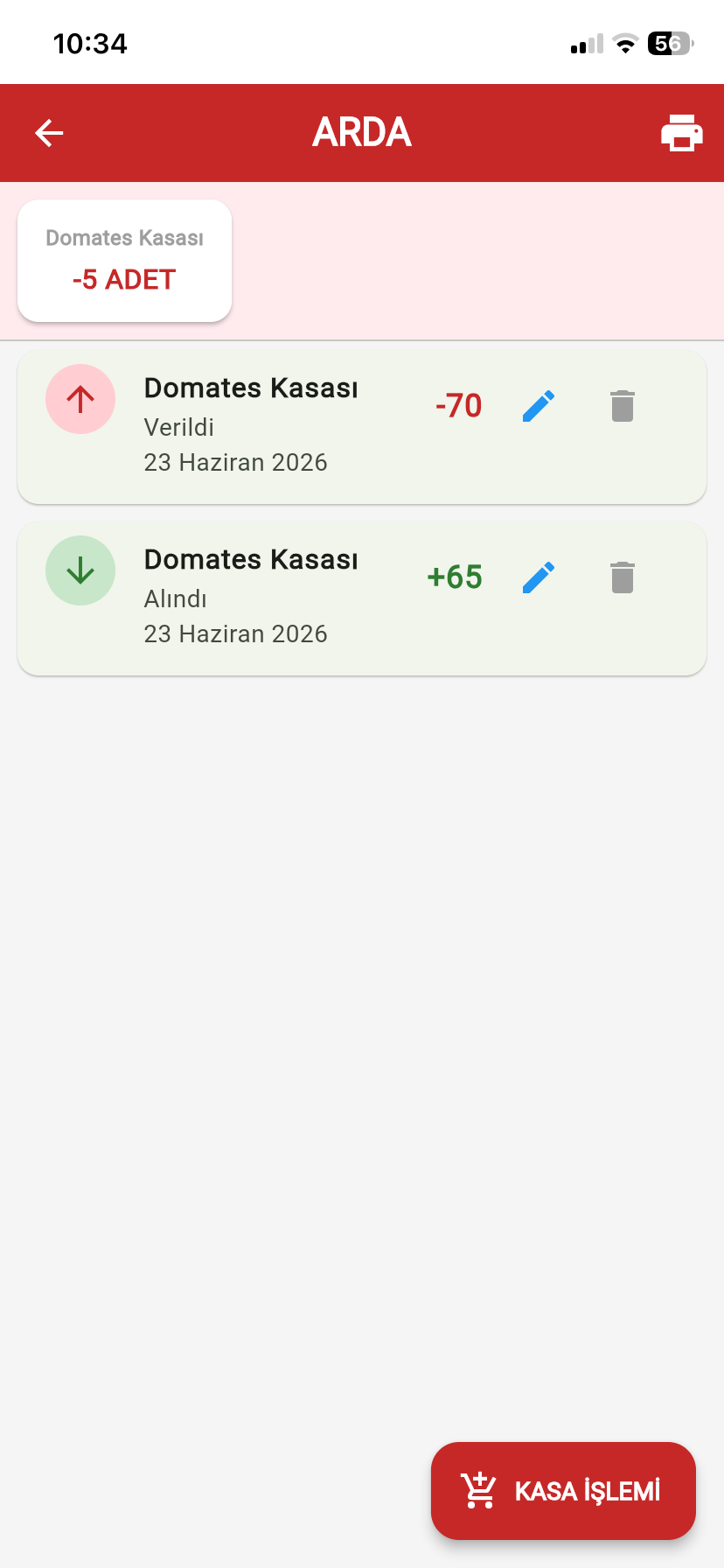 Kasa Takip Ekranı